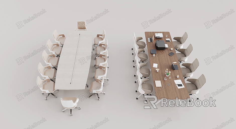 Conference table conference chair combination model