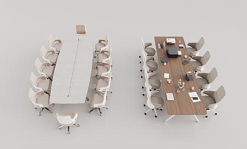 Conference table conference chair combination 3d model