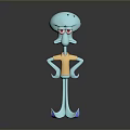 Cartoon Fantasy Creature Character 3D Model With Blue Body Yellow Torso And Long Limbs
