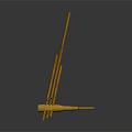 Yellow Equipment Featuring Long Rods Stable Base And Support Structure Design 3d model