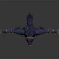 Mythical Wolf Headed Man Figure With Open Arms And Ornate Arm Leg Bands