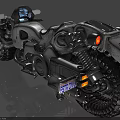 Futuristic Mechanical Motorcycle With Intricate Design Glowing Red Taillights Digital Dashboard And Large Tires