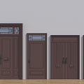 Chinese modern double door 3d model