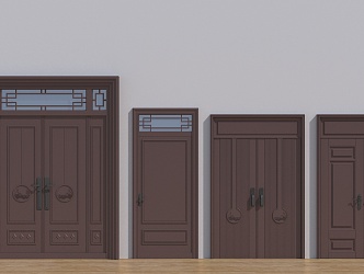 Chinese modern double door 3d model