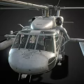 Gray Military Helicopter With Rotor System Cabin Windows And External Fuel Tanks