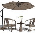 New Chinese Style Outdoor Table and Chair Leisure Chair Outdoor Chair 3d model