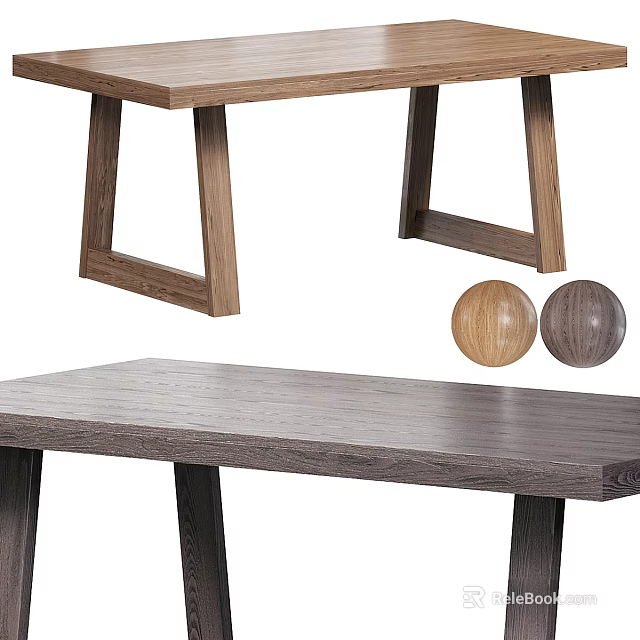 Modern Wooden Desk With Sturdy Tabletop And Multiple Wood Color Options 3d model 