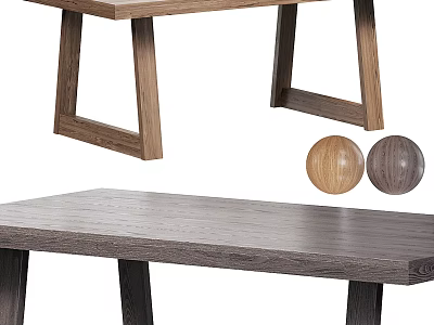 Modern Wooden Desk With Sturdy Tabletop And Multiple Wood Color Options 3d model