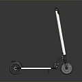 Modern Electric Scooter With Black Body White Handlebar And Wheels For Urban Commuting