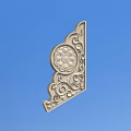 Decorative Architectural Corner Component With Intricate Carved Patterns And Circular Floral Design 3d model
