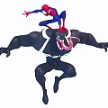 SpiderMan Riding On Venom Game Movie Characters In Dynamic Action Pose