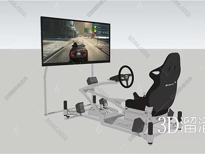 Smart Driving Simulator Machine Featuring Steering Wheel Racing Seat And Large Screen For Virtual Driving 3d model