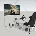 Smart Driving Simulator Machine Featuring Steering Wheel Racing Seat And Large Screen For Virtual Driving 3d model