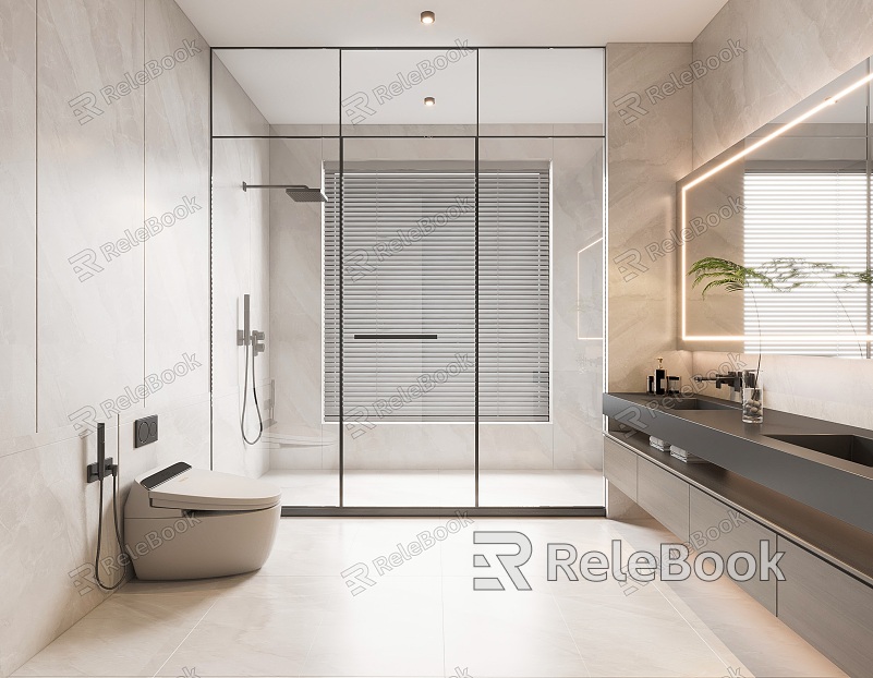 Modern Toilet Toilet Shower Bathroom Cabinet Washbasin Shower Room Toilet Shower Partition Bathtub model