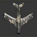 Camouflage Military Airplane Model With Detailed Cockpit Wings And Tail Design