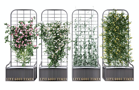 Green Plant Flower Box Mobile Flower Box Climbing Vine Plant Rose Climbing Vine Flower Box Flower Rack 3d model