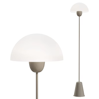 Modern Minimalist Floor Lamp With White Glass Lampshade And Metal Stand Base 3d model