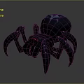 Black Spider Character With Red Eyes And Star Pattern Design 3d model
