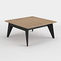 Modern Coffee Table with Wooden Tabletop and Black Metal Legs for Minimalist Living Room Decor