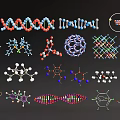 modern chemical molecular structure chemical molecular formula structure 3d model