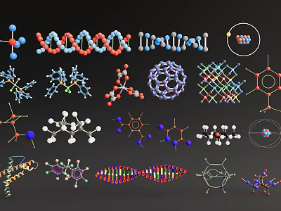 Advanced Medical Devices Featuring Molecular Structures DNA Models and Atomic Designs 3d model