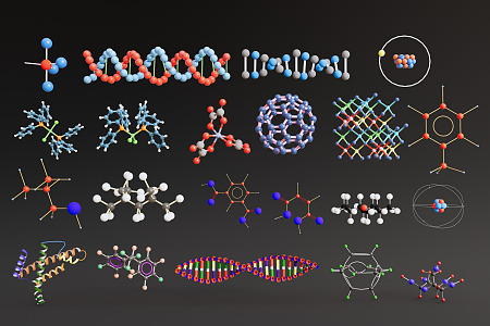 modern chemical molecular structure chemical molecular formula structure 3d model