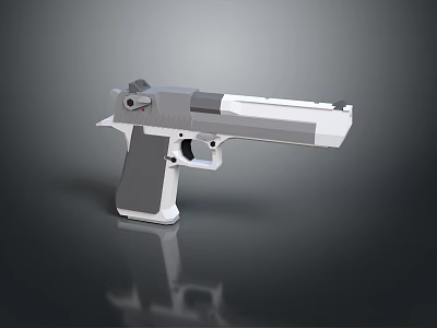 Modern Metallic Pistol 3D Rendered Design With Detailed Side View And Smooth Finish 3d model
