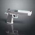 Modern Metallic Pistol 3D Rendered Design With Detailed Side View And Smooth Finish