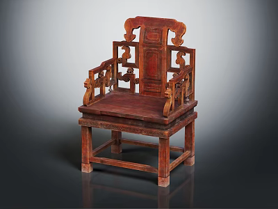 Traditional Chinese Wooden Chair With Intricate Carvings Ornate Details And Classic Design 3d model