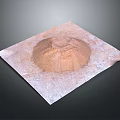 Square Cloth Surface With Brown Mound And Light Pink Texture On Dark Background 3d model