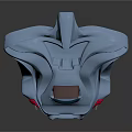 Sleek 3D Product Casing Design With Light Blue Body Red Accents And Dark Panel