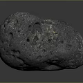 Glowing Rock With Red Luminous Spots On Dark Textured Background Surface 3d model