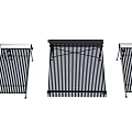 Different Types Of Solar Collectors With Metal Frames And Panel Structures