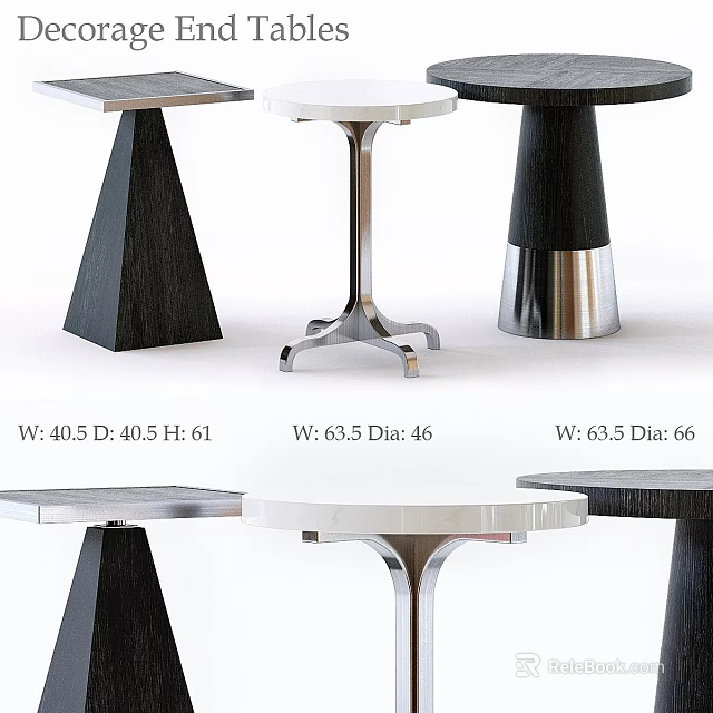 Modern Table Designs With Various Sizes And Contemporary Base Styles 3d model