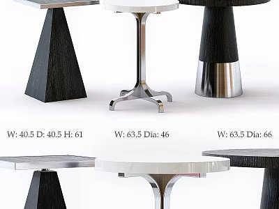 Modern Table Designs With Various Sizes And Contemporary Base Styles 3d model