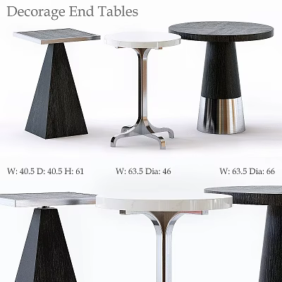 Modern Table Designs With Various Sizes And Contemporary Base Styles 3d model