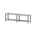 Modern Three Tier Metal Open Storage Shelving Unit With Sturdy Frame Design 3d model