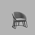 Elegant Gray Single Sofa With Gold Metal Frame Modern Design for Living Room Interior