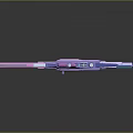 Futuristic Sci Fi Weapon Design With Pink Blue Gradient And Geometric Hollow Details