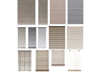 Stylish Window Blinds in Various Colors and Designs for Home Interiors 3d model