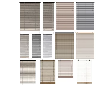 Modern blinds shutter combination 3d model