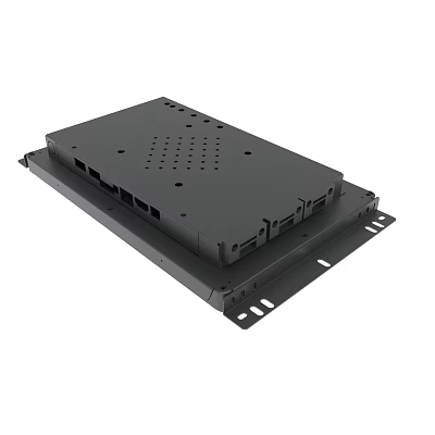 Black Metal Enclosure With Mounting Holes And Interface Ports For Electronic Devices 3d model