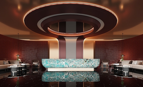 Hotel Lobby Reception 3d model