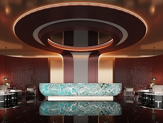 Hotel Lobby Reception 3d model