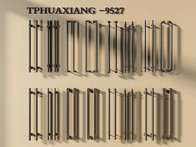 Assorted Modern Metal Cabinet Handles With Different Design Styles For Furniture 3d model