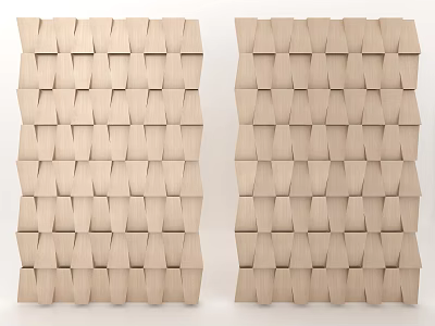 Modern 3D Geometric Wooden Wall Decor Panels With Stylish Design 3d model