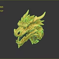 Intricately Carved Wooden Dragon Head Sculpture With Sharp Horns And Open Mouth