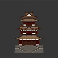 Traditional Chinese Pagoda With Multi tiered Wooden Roof And Stone Base Steps