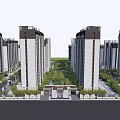 Neatly Arranged High Rise Buildings in Residential Complex With Greenery And Roads
