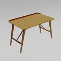 Wooden Office Desk With Tray Style Top And Crossed Legs Modern Design